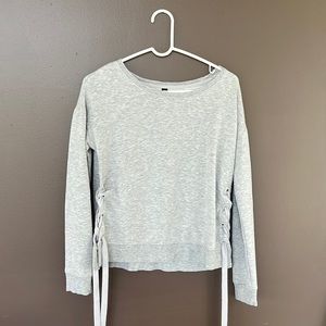 90 Degree by Reflex, Gray tie-up sweatshirt, Small